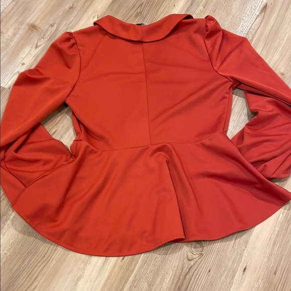 Grace Karin Elegant Rust Peplum Blouse/blazer Small - Picture 7 of 7